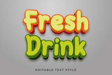 Fresh drink 3d text effect
