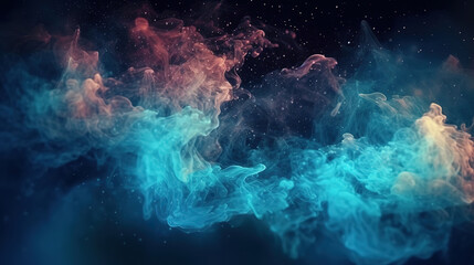 Fototapeta na wymiar Glitter mist abstract background, Ink water splash, Sky haze wave, Blue color