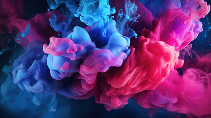 Fototapeta premium Abstract pink haze in dark liquid