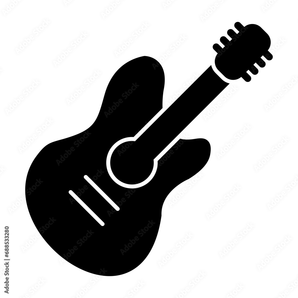 Wall mural guitar icon