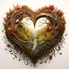 a heart-shaped design inspired by enchanted forests
