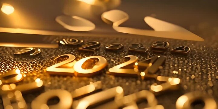 Animation of elegant abstract 2024 new year letters