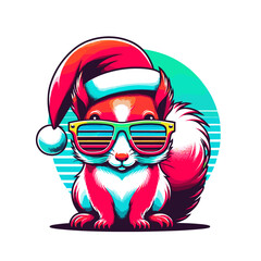 Squirrel with santa hat