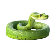 Fototapeta premium Green snake isolated on transparent background