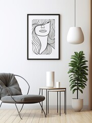 Abstract and Realistic Minimalist Line Art Wall Prints: Simple, Unbroken Lines Creating Captivating Images