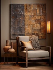 Artfully Blended: Wood, Metal, and Fabric Unite in Unique Mixed-Texture Wall Art