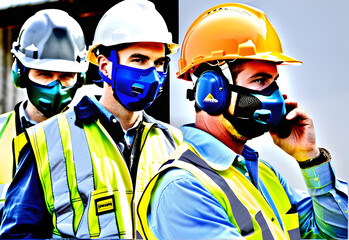 Fototapeta premium equipment,helmet,Head protection,Generative AI