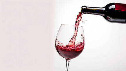 Red wine pouring from bottle