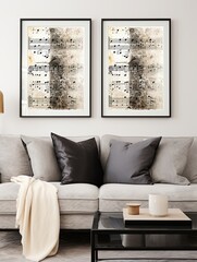 Iconic Musical Pieces: Music Score Wall Art with Stunning Sheet Designs