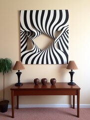 Mind-Bending Dimensions: Optical Illusion Wall Art with Shifting Shapes and Deceptive Depth