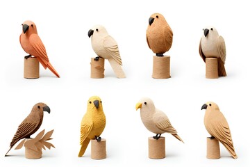 木工でできた鳥-2
 - obrazy, fototapety, plakaty