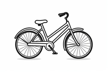 Fototapeta premium Black and white icon of a modern bicycle with no shadow