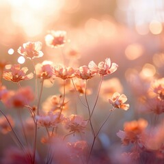 Backgrounds of delicate flowers in pastel tones