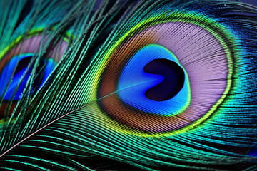 Fototapeta premium Peacock feather close-up