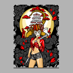 sexy charming girl illustration for t shirt design