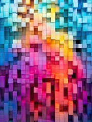 Pixelated Wall Art: Breakthrough � A Digital Journey Through Color Squares