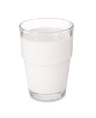 Glass of fresh milk isolated on white