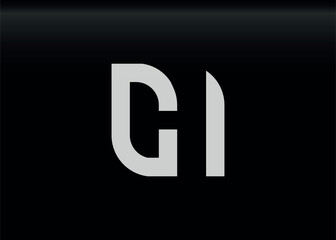 Monogram Letter CI Logo Design vector template