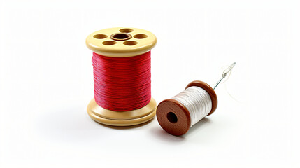 Spool with needle and thimble