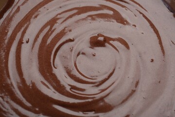 Closeup view of melted chocolate as background