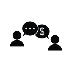 business chat icon vector , finance chat businessman talk about money sign