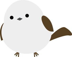 斜め横を向いているシマエナガ