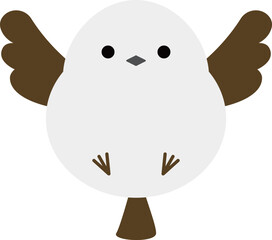 飛んでいるシマエナガ
