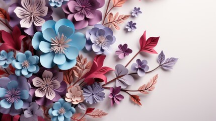 Handcrafted Paper Flowers in Valentine's Day Festive Arrangement