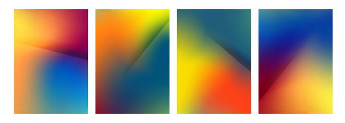 Obraz na płótnie Canvas Set of blurred backgrounds with color gradients for creative graphic design. Defocused colors. Vector illustration.