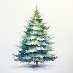 watercolor Christmas Tree. ai generated