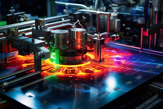  An image showcasing an advanced quantum optics laboratory, equipped with lasers and photon detectors, where scientists are conducting experiments