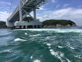 The Naruto whirlpools called Uzushio are tidal whirlpools in the Naruto Strait.