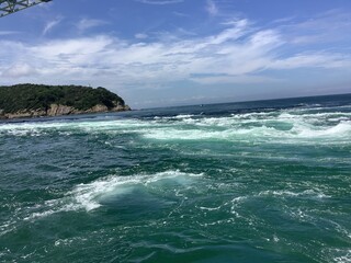 The Naruto whirlpools called Uzushio are tidal whirlpools in the Naruto Strait.