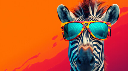 Fototapeta premium Zebra Wearing Sunglasses