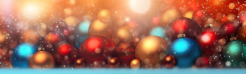 Naklejka na ściany i meble Christmas holiday banner. blurred background --ar 10:3 --v 5.2 Job ID: da9d1104-cdfb-4562-8d0a-d6f5439dd73a