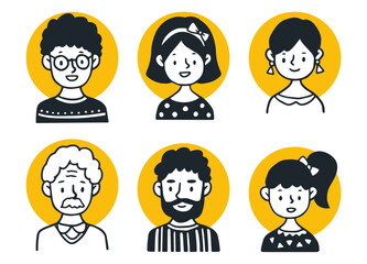 Minimalist characther collections concept set