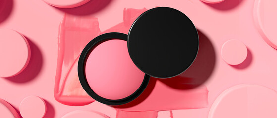 beauty cosmetic makeup skincare of smudge cc cream foundation primer; product mockup on white...