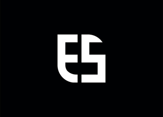 Monogram Letter ES Logo Design vector template