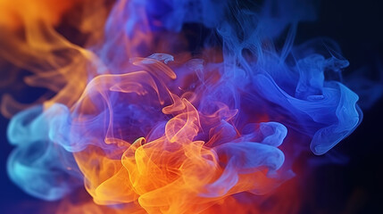 Fume background, Mysterious aura, Orange blue glitter haze