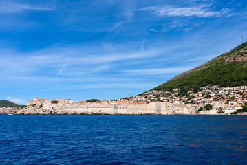 Dubrovnik, Croatia - August 03,2023: View of Dubrovnik from the sea