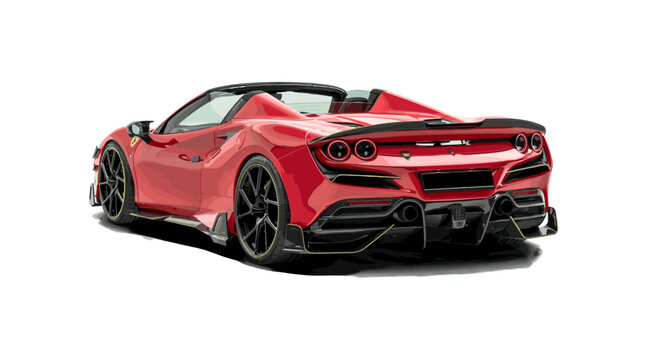 red convertible sports car on white background clip art preview