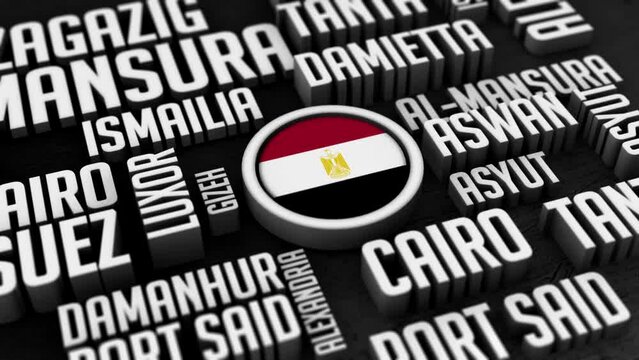 Egypt Word Cloud Collage in 3D