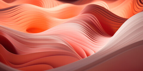 Obraz premium Abstract background with pastel orange waves, generative AI