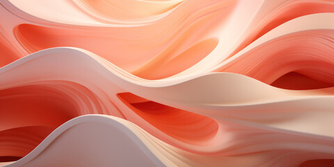 Abstract background with pastel orange waves, generative AI