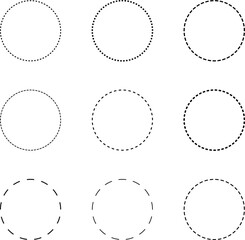 Obraz premium Dotted line circle frame vector