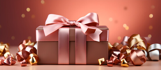 Christmas Gifts Wrapped in Shades of Pink, Red, and Gold