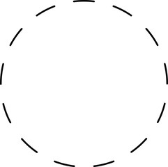 Dotted line circle frame vector
