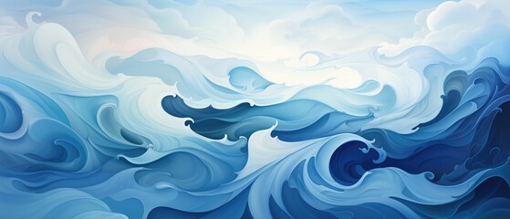 Fototapeta na wymiar Immerse in the Stylized Waves Style Backgrounds—abstract, stylized depictions of ocean waves, capturing the essence of fluid motion. A visual dive into artistic interpretations of waves.