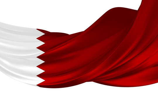 Bahrain flag. A series of "Flags of the world." (The country - Bahrain flag) 3d Illustration. 3d Render.
