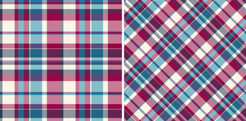 Textile plaid pattern of vector check tartan with a fabric seamless texture background.